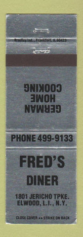 Matchbook Cover - Fred's Diner Elwood LI NY German Food