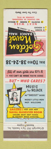 Matchbook Cover - Golden Naval Dance Hall joke gag girlie Cicero IL