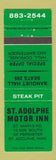 Matchbook Cover - St Adolphe Motor Inn MB
