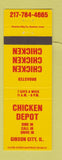 Matchbook Cover - Chicken Depot Gibson City IL