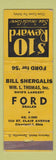 Matchbook Cover - Thomas Ford Cleveland OH Bill Shergalis WORN