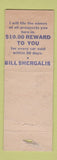 Matchbook Cover - Thomas Ford Cleveland OH Bill Shergalis WORN