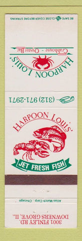 Matchbook Cover - Harpoon Louis' Crab House Downers Grove IL