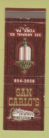Matchbook Cover - San Carlo's York PA WEAR