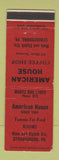 Matchbook Cover - American House Stroudsburg PA