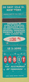 Matchbook Cover - Orbit Restaurant New York City WEAR