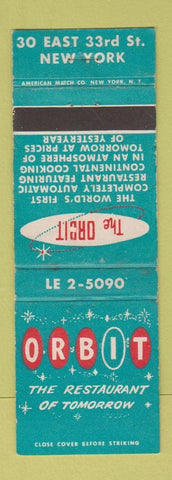 Matchbook Cover - Orbit Restaurant New York City WEAR