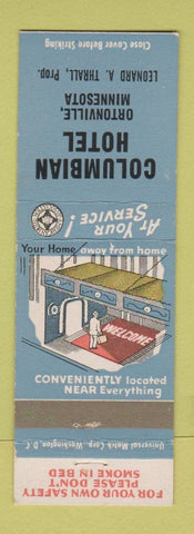 Matchbook Cover - Columbian Hotel Ortonville MN