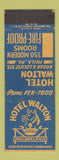 Matchbook Cover - Hotel Walton Philadelphia PA