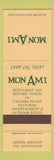 Matchbook Cover - Mon Ami Restaurant Catawba Island Port Clinton OH