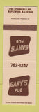 Matchbook Cover - Gary's Pub Maplewood NJ