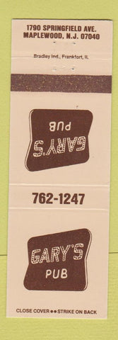 Matchbook Cover - Gary's Pub Maplewood NJ