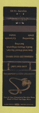 Matchbook Cover - Transporation Unlimited Auto Shop Rock Springs WY