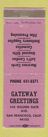 Matchbook Cover - Gateway Greetings San Francisco CA WEAR