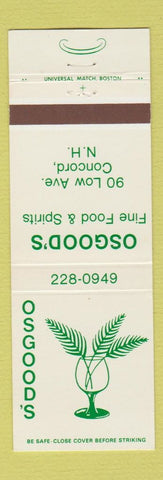 Matchbook Cover - Osgood's Restaurant Conway NH