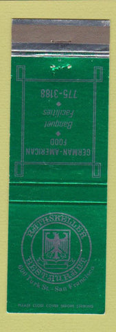 Matchbook Cover - Rathskeller Restaurant San Francisco CA