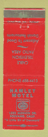 Matchbook Cover - Hamlet Motel Solvang CA WORN