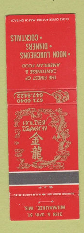 Matchbook Cover - Golden Dragon Chinese Restaurant Milwaukee WI