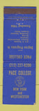Matchbook Cover - Pace College New York Westchester NY WEAR