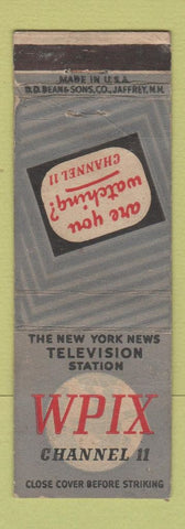 Matchbook Cover - WPIX TV New York City Channel 11 WORN