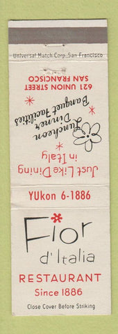 Matchbook Cover - Fior D Italia Restaurant San Francisco CA