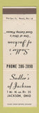 Matchbook Cover - Sadler's of Jackson OH Restaurant