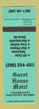 Matchbook Cover - Guest House Motel Vancouver WA