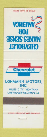 Matchbook Cover - Lohmann Motors Chevrolet Miles City MT Oldsmobile