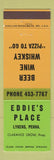 Matchbook Cover - Eddie's Place Lykens PA