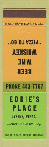 Matchbook Cover - Eddie's Place Lykens PA