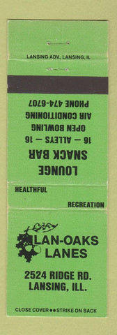 Matchbook Cover - Lan Oakes Lanes bowling Lansing IL WEAR
