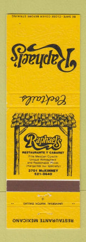 Matchbook Cover - Raphael's Restaurant Mexican Dallas TX