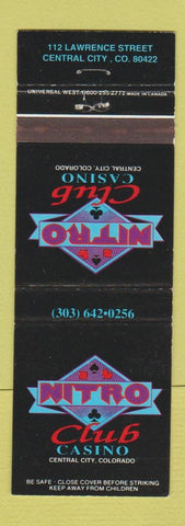 Matchbook Cover - Nitro Club Casino Central City Colorado