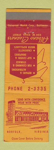 Matchbook Cover - Albano Cleaners Norfolk VA WEAR