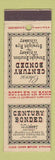 Matchbook Cover - Century Bonded Whiskey Peoria IL