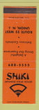 Matchbook Cover - Shiki Japanese Steak House Union NJ