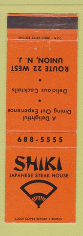 Matchbook Cover - Shiki Japanese Steak House Union NJ