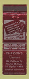 Matchbook Cover - Chasson's Cleaners Newton MA WEAR