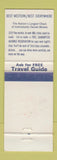 Matchbook Cover - Carl's Motel Best Western Forrest City AR WEAR