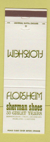 Matchbook Cover - Florsheim Shoes Sherman Shoes Birmingham Troy Dearborn MI