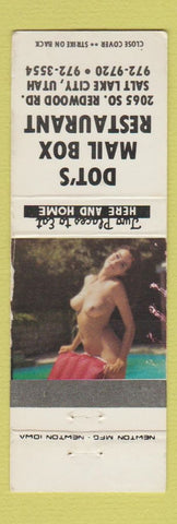 Matchbook Cover - Dot's Mail Box Restaurant Salt Lake City UT pinup WORN
