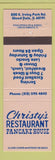Matchbook Cover - Christy's Rstaurant Pancake House Wood Dale IL