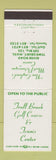 Matchbook Cover - Trull Brook Golf Course Tennis Tewksbury MA