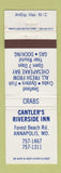 Matchbook Cover - Cantler's Riverside Inn Annapolis MD