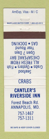 Matchbook Cover - Cantler's Riverside Inn Annapolis MD