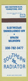 Matchbook Cover - Southern Radiator Youngstown OH