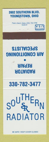 Matchbook Cover - Southern Radiator Youngstown OH