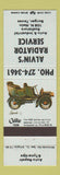 Matchbook Cover - Alvin's Radiator Service Borger TX