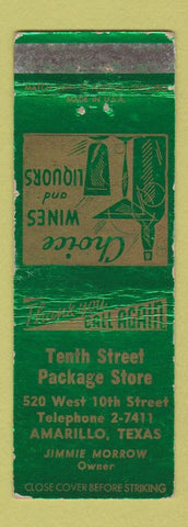 Matchbook Cover - Tenth Street Liquor Amarillo TX WORN