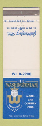 Matchbook Cover - The Washingtonian Motel Country Club Gaithersburg MD